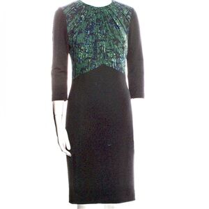 Jason Wu ponte knit dress Designer pleating & print on black 4